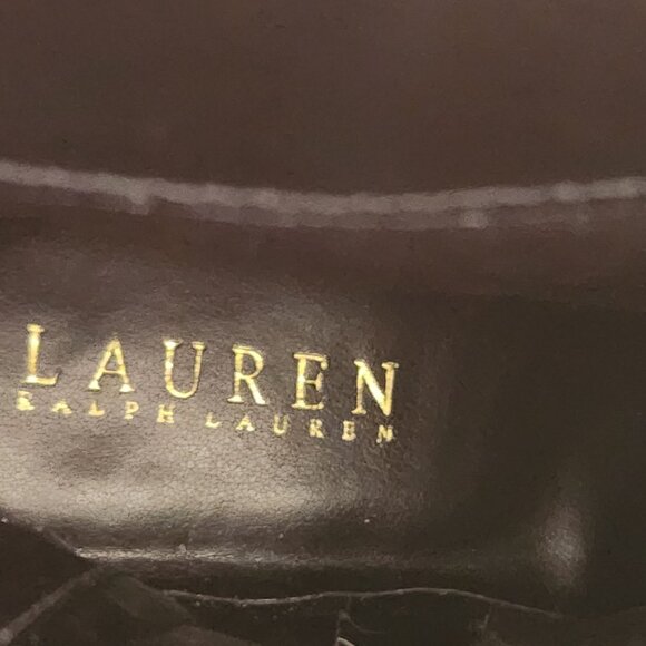 Lauren Ralph Black Leather Above Ankle Boots W/ Buckle Detail Size 8B - Picture 6 of 6